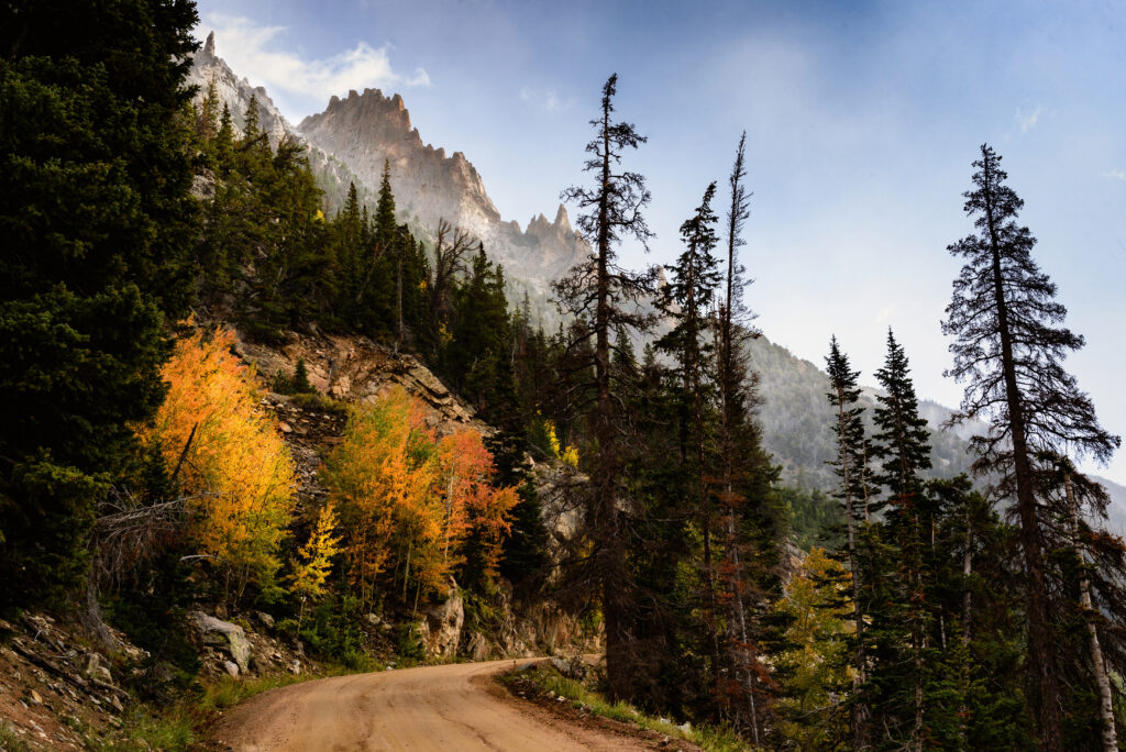 Old Fall River Road as seen from the road in September of 2017 on the north side of Rocky Mountain National Park.