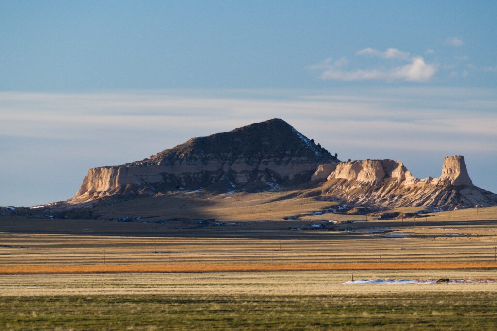 Castle Rock on HWY 92 east of Gering, NE Jan 02 2020 Castle Rock on HWY 92 east of Gering, NE Jan 02 2020